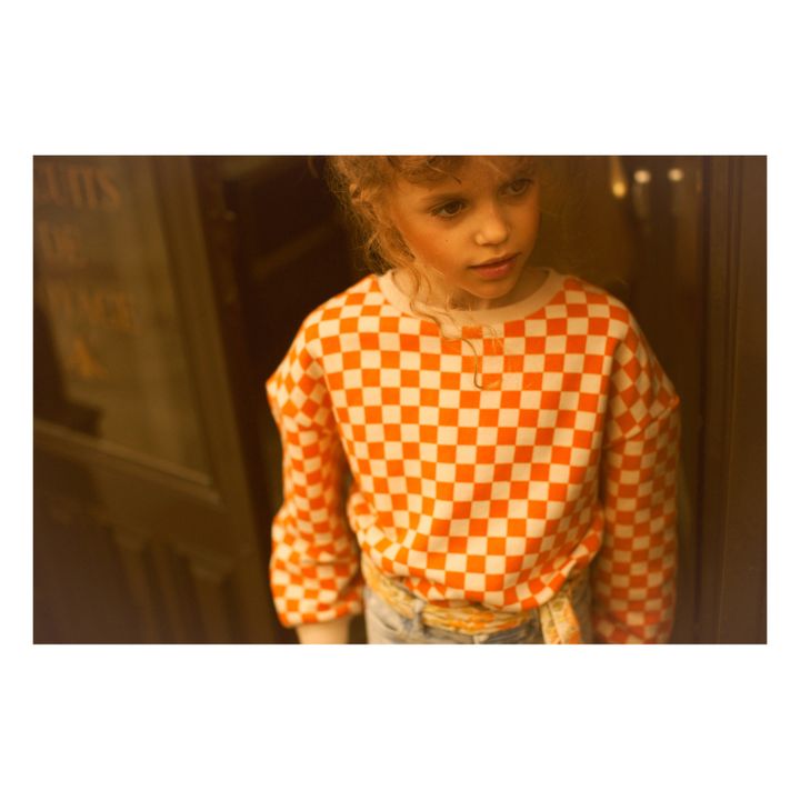 Peace Checked Sweater | Arancione- Immagine del prodotto n°6