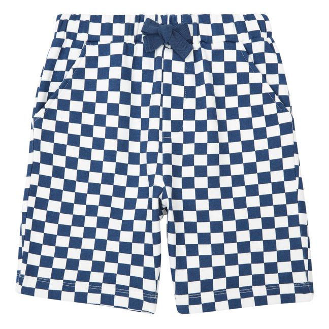 Shorts aus Molton kariert Brooklyn | Navy