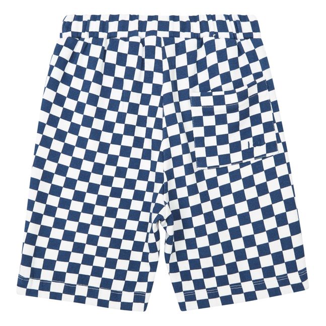 Brooklyn Checked Fleece Shorts | Blu marino