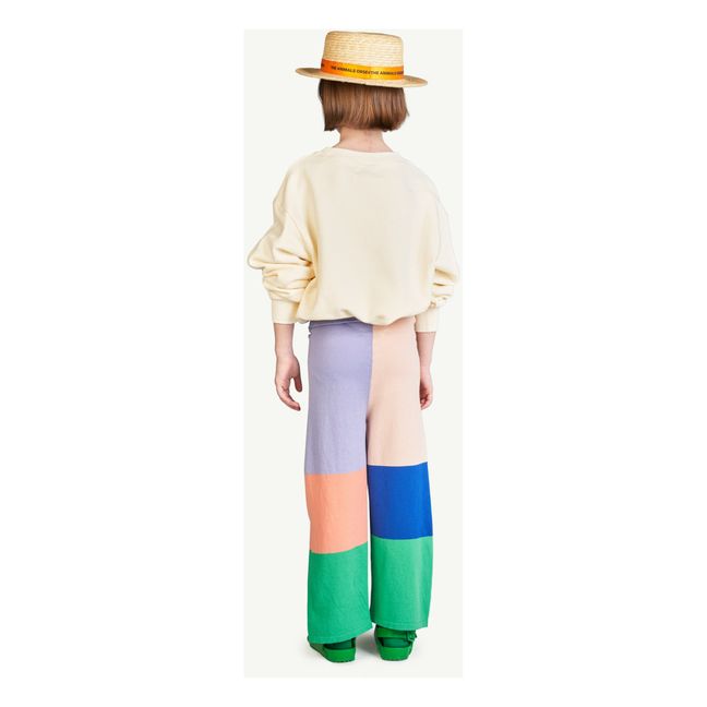 Color Block Crow Knit Trousers | Lilac