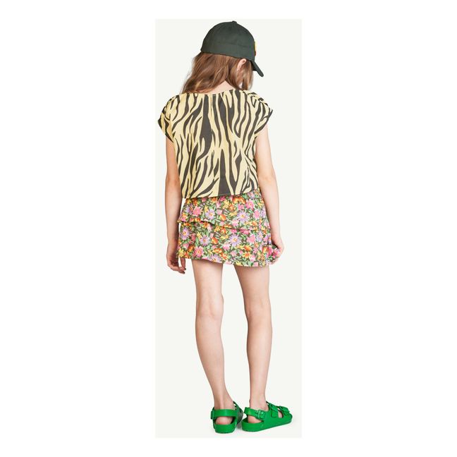 Baboon Tiger Print Cropped Top | Gelb