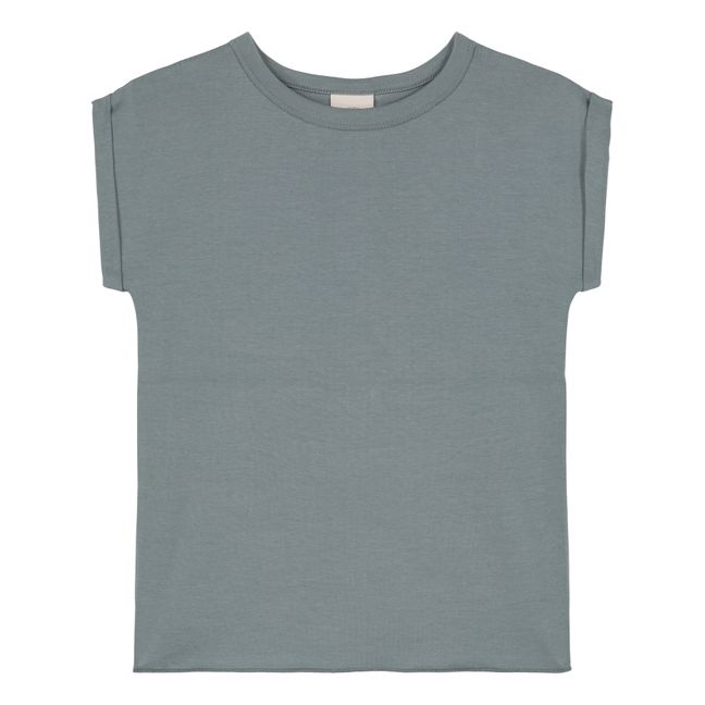 Camiseta de algodón orgánico Bama | Azul Gris