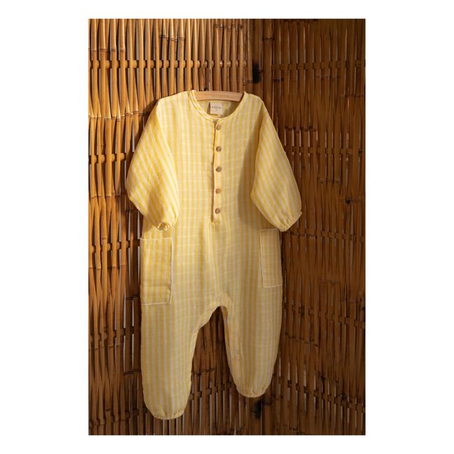 Big Papi Cotton Gauze Striped Jumpsuit | Gelb