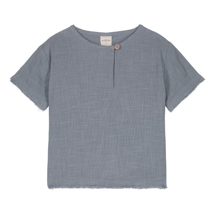Camiseta de manga de algodón Orso | Azul Gris- Imagen del producto n°0