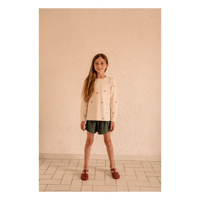 Georgy shorts in organic cotton and terry cloth | Dark green