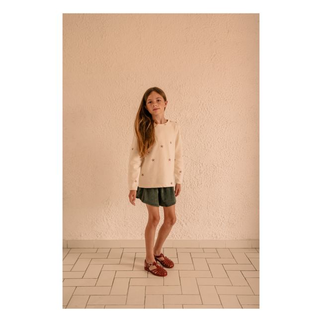 Georgy shorts in organic cotton and terry cloth | Dark green