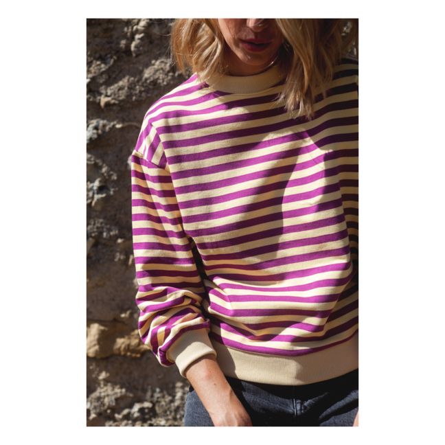 Nautical Organic Cotton Striped Sweater - Women’s Collection | Fuscia