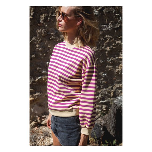 Nautical Organic Cotton Striped Sweater - Women’s Collection | Fuscia