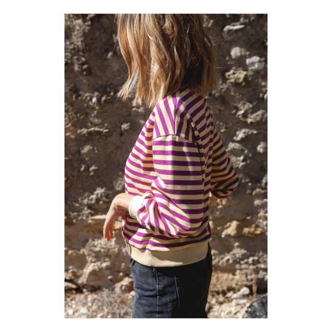 Nautical Organic Cotton Striped Sweater - Women’s Collection | Fuscia