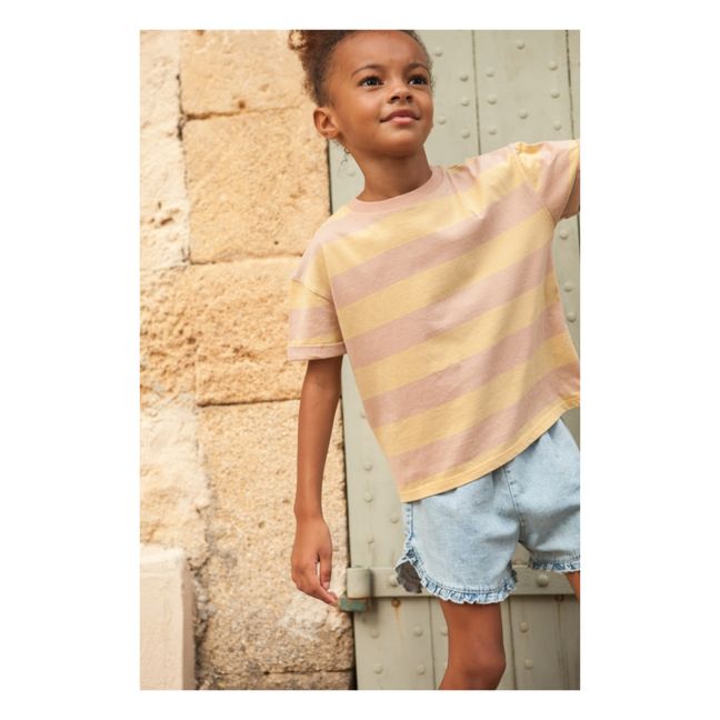 Amore Striped T-Shirt | Pale pink