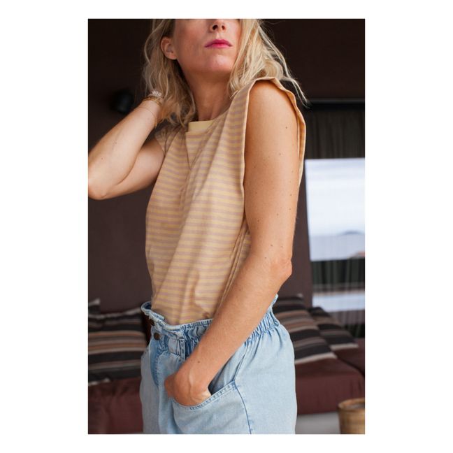 June Organic Cotton Striped Tank Top - Women’s Collection  | Amarillo palo