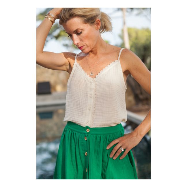 Top Gaze de Coton Astrée - Collection Femme  | Blanc