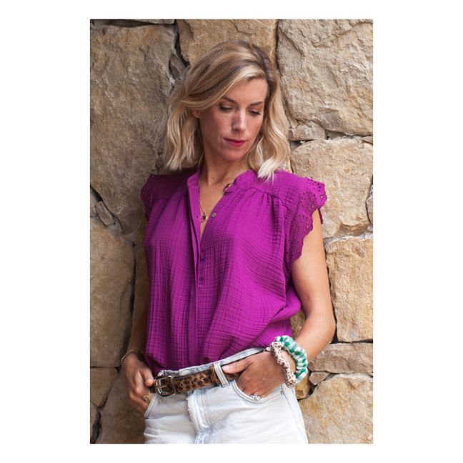  Top Gaze de Coton Olga - Collection Femme  | Rose fuschia