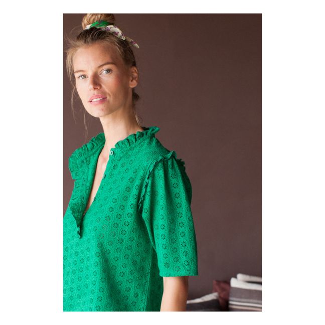 Blouse Brodée Agatha - Collection Femme  | Green