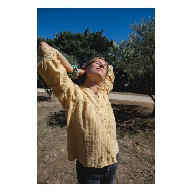 Poem Cotton Gauze Blouse - Women’s Collection | Giallo chiaro