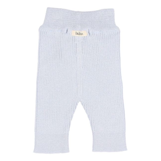 Organic Cotton Knit Leggings | Azzurro