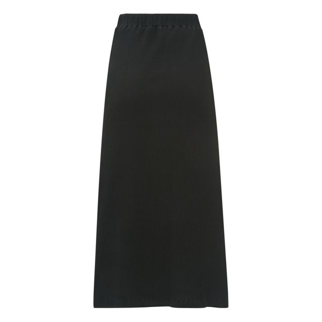 Falda larga de canalé Cosmos - Colección Mujer | Negro