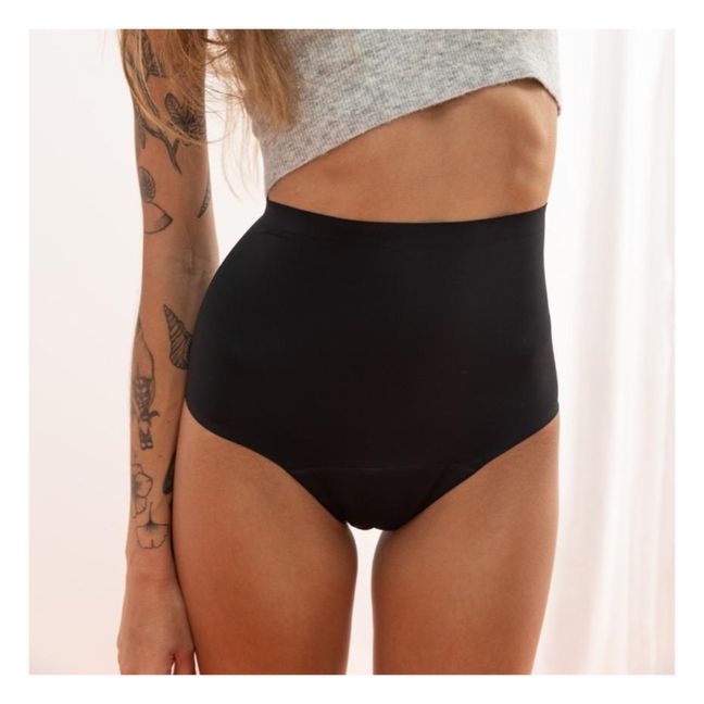 Culotte Menstruelle Séléné Taille Haute - Flux Moyen | Noir