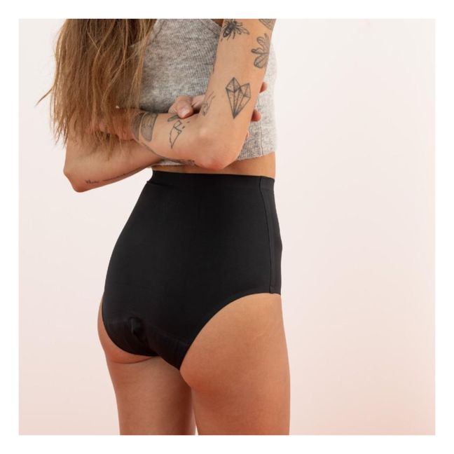Culotte Menstruelle Séléné Taille Haute - Flux Moyen | Noir