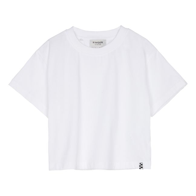 Oversized Crop Organic Cotton T-shirt  | White