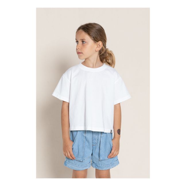 T-Shirt Oversized Crop Bio-Baumwolle | Weiß