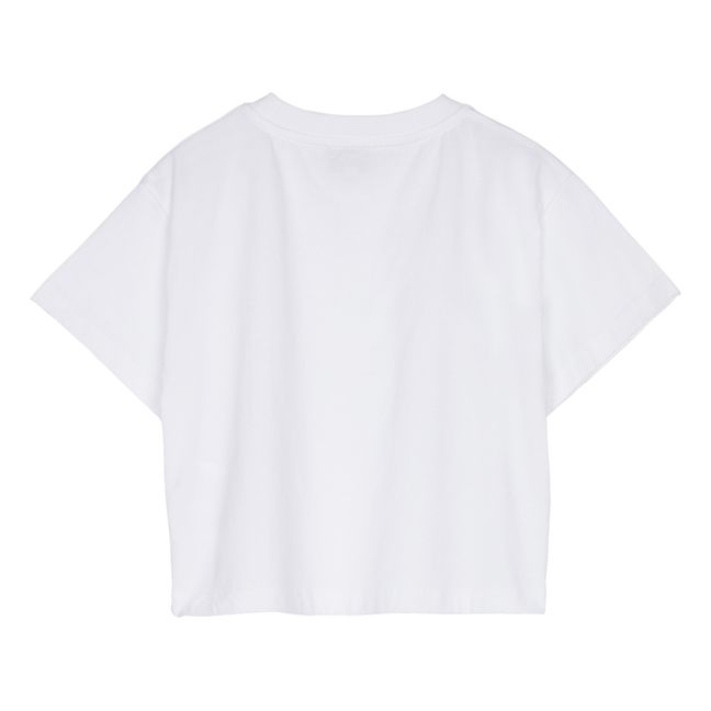 Oversized Crop Organic Cotton T-shirt  | White