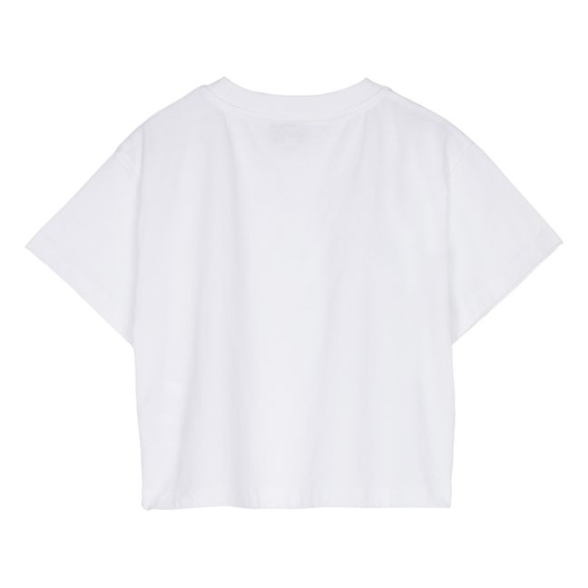 T-Shirt Oversized Crop Bio-Baumwolle | Weiß