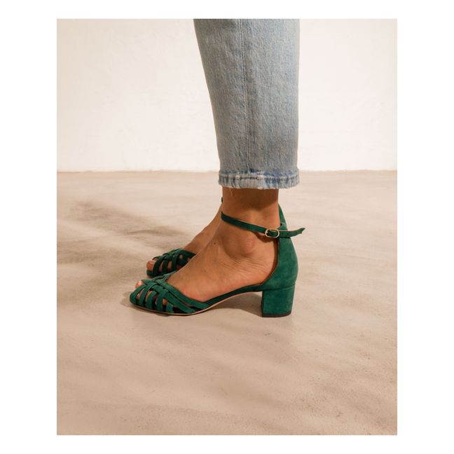Heeled sandals Suede N°451 | Verde