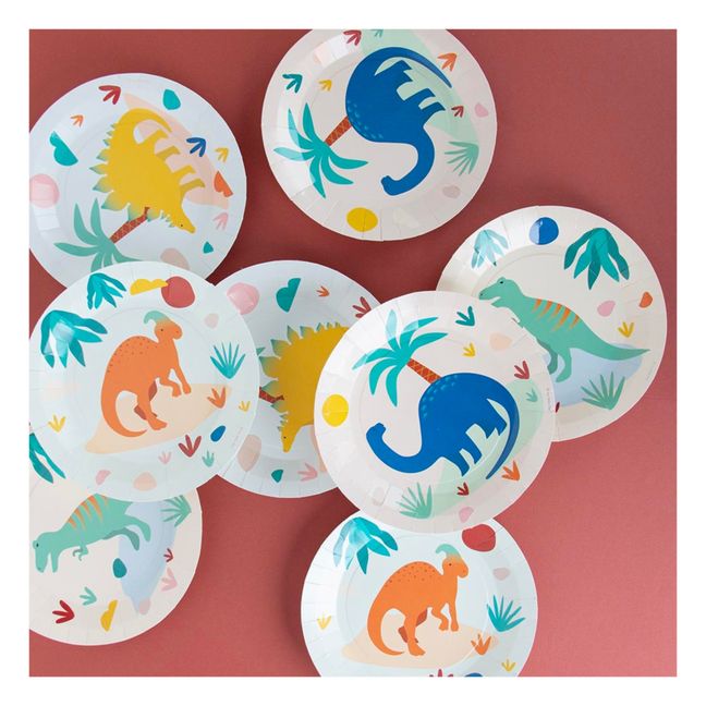 Assiettes en carton Dinos - Lot de 8