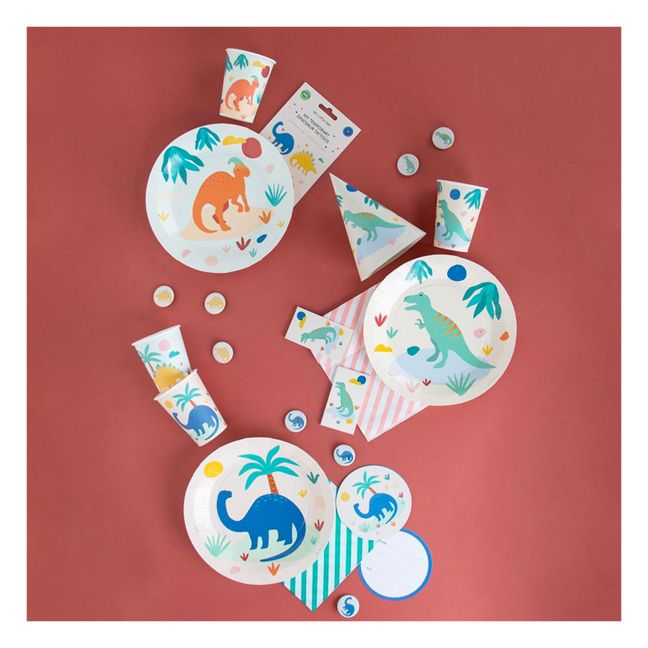 Assiettes en carton Dinos - Lot de 8