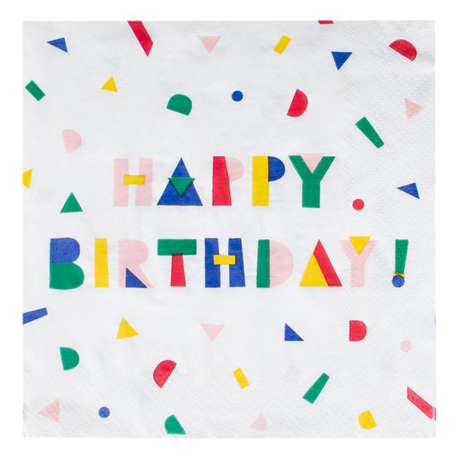 Serviettes en papier Happy Birthday - Lot de 20