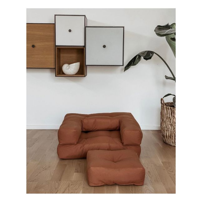 Fauteuil-pouf Cube pour enfant | Brun
