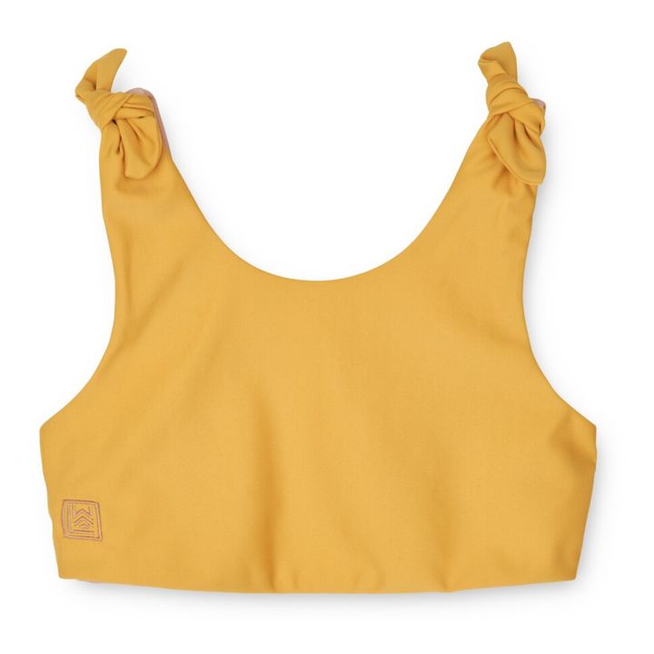 Bow Recycled Material Bikini | Mustard- Product image n°1
