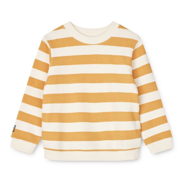 Sweat Col Rond Coton Bio Thora | Jaune moutarde