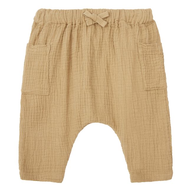 Organic Cotton Gauze Harem Pants | Kamelbraun