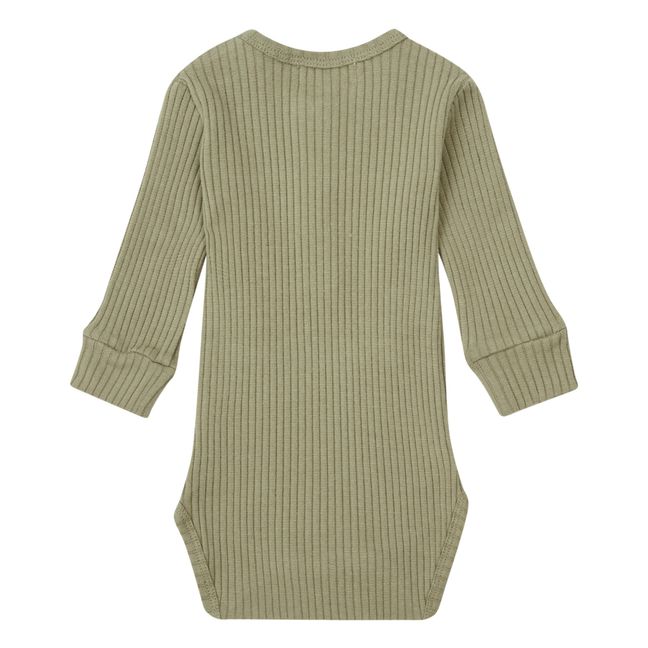 Organic Cotton Long-Sleeve Baby Bodysuit | Sage