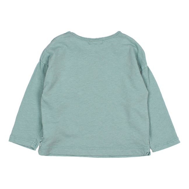 Cotton and Linen Pocket T-Shirt | Salbei