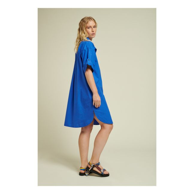 Craquante Poplin Christmas Dress | Royal blue