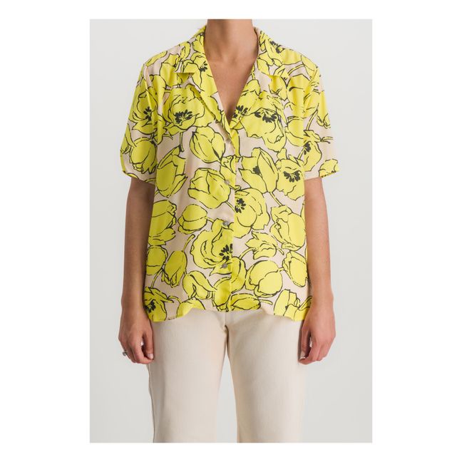 Camisa ligera con estampado floral | Amarillo