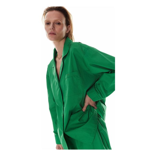 Maglia del pigiama in cotone organico Cedric | Verde