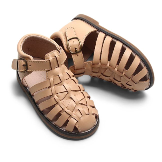 Indie Leather Woven Sandals | Crema