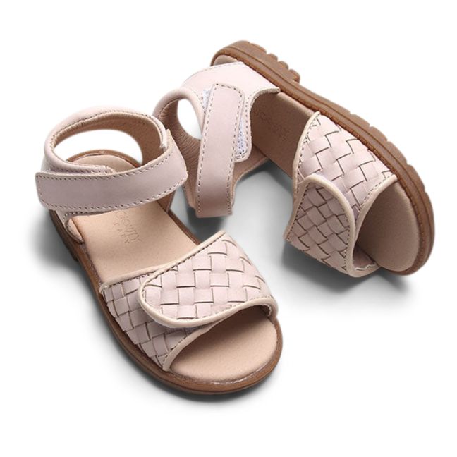 Sandales Tissées Woven Cuir | Rose pâle