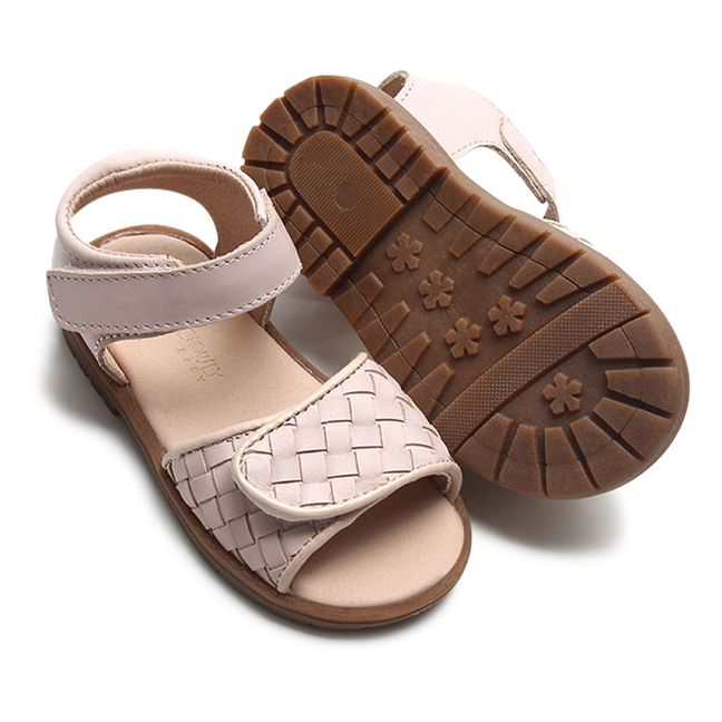 Woven Leather Sandals | Rosa chiaro