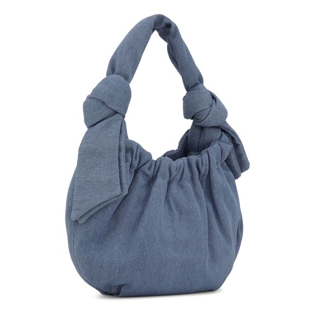 Organic Cotton Small Denim Occasion Hobo Bag | Blu