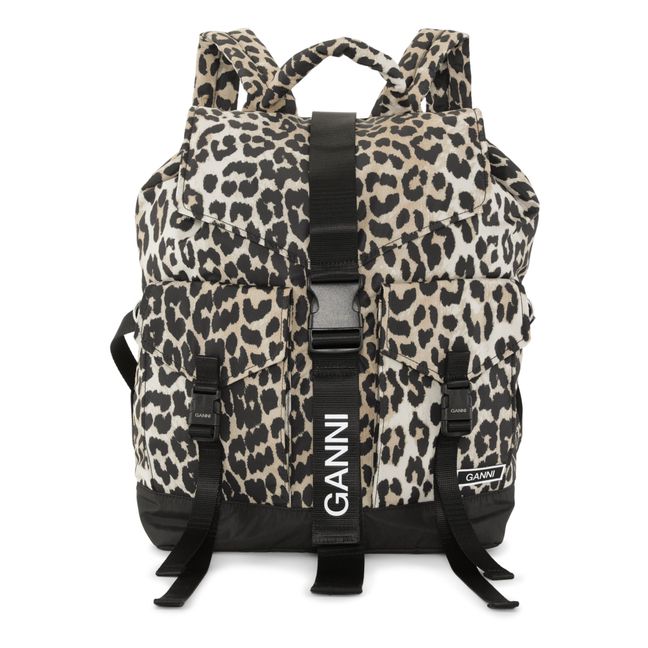 Recycled Material Printed Backpack | Leopard