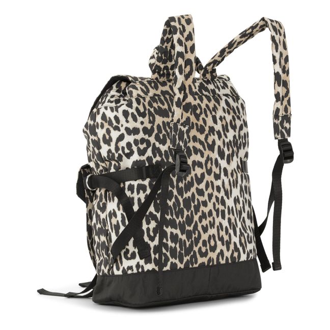 Recycled Material Printed Backpack | Leopard