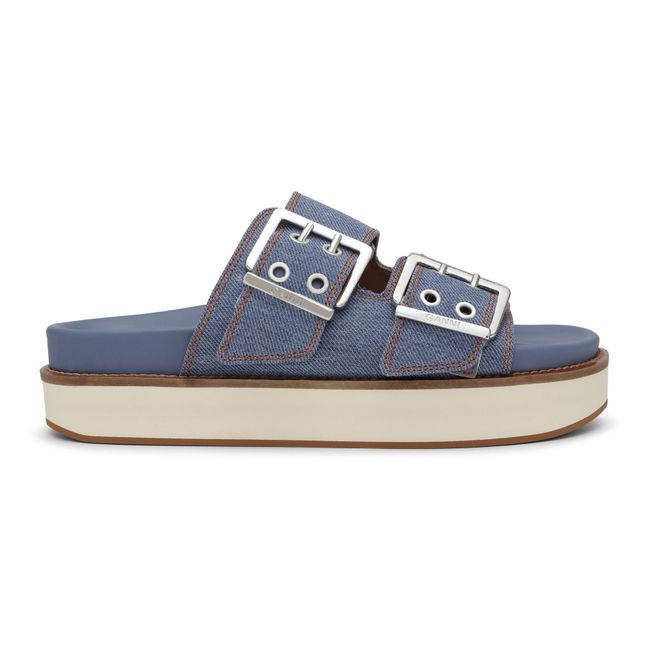 Chunky Denim Buckle Sandals | Azul