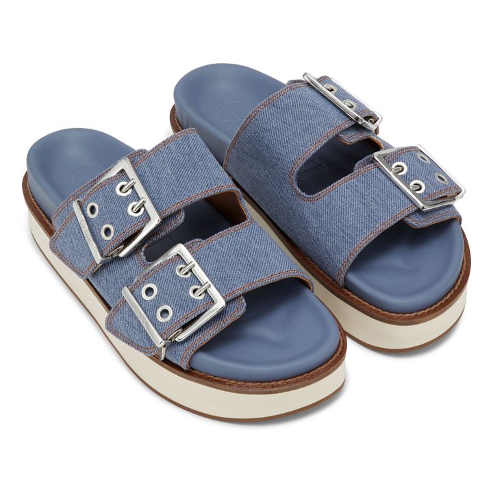 Chunky Denim Buckle Sandals | Azul- Imagen del producto n°1