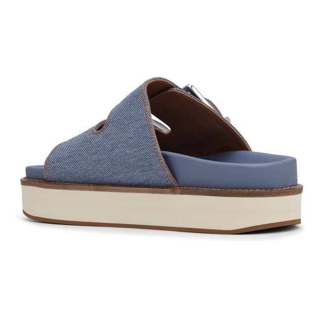 Chunky Denim Buckle Sandals | Azul