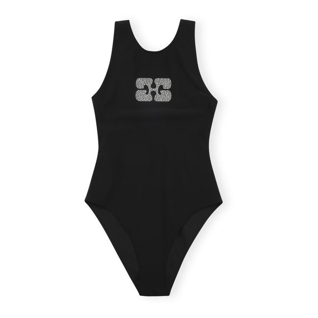 Sporty Recycled Material One-piece Swimsuit | Black